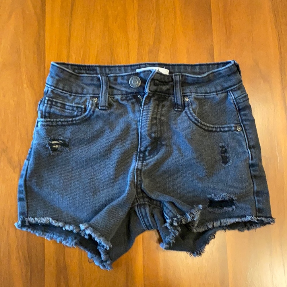 Girls Black Jean Shorts